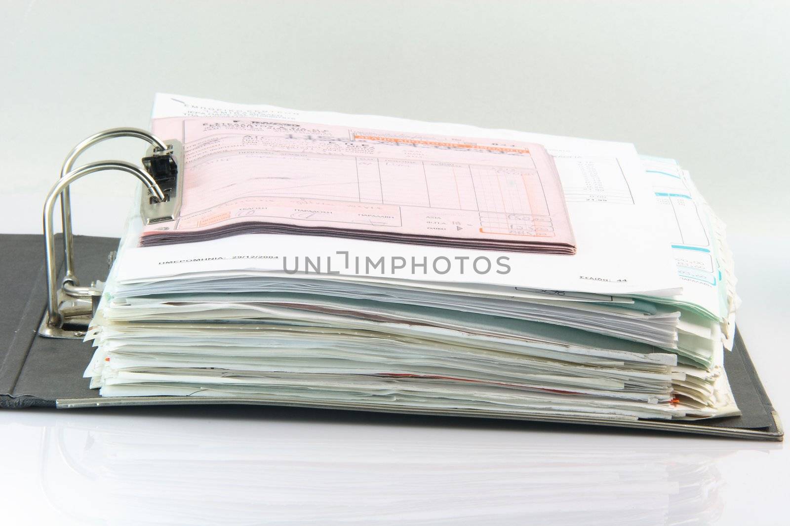 open archive business folder with bider full of documents