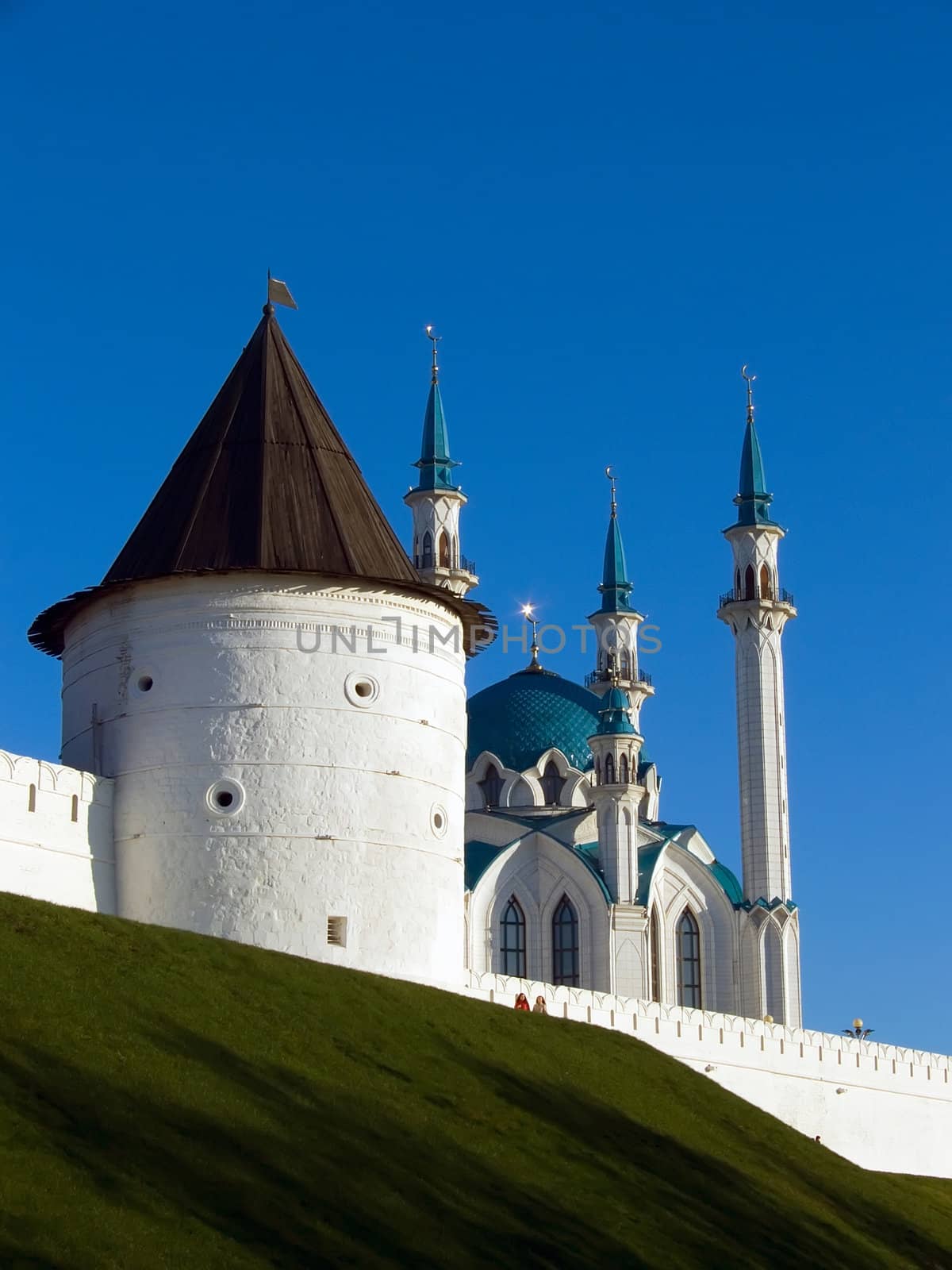 Autumn.Kazan.Kremlin.Mosque Kul-Sharif.The Complex on the part of wall flint.