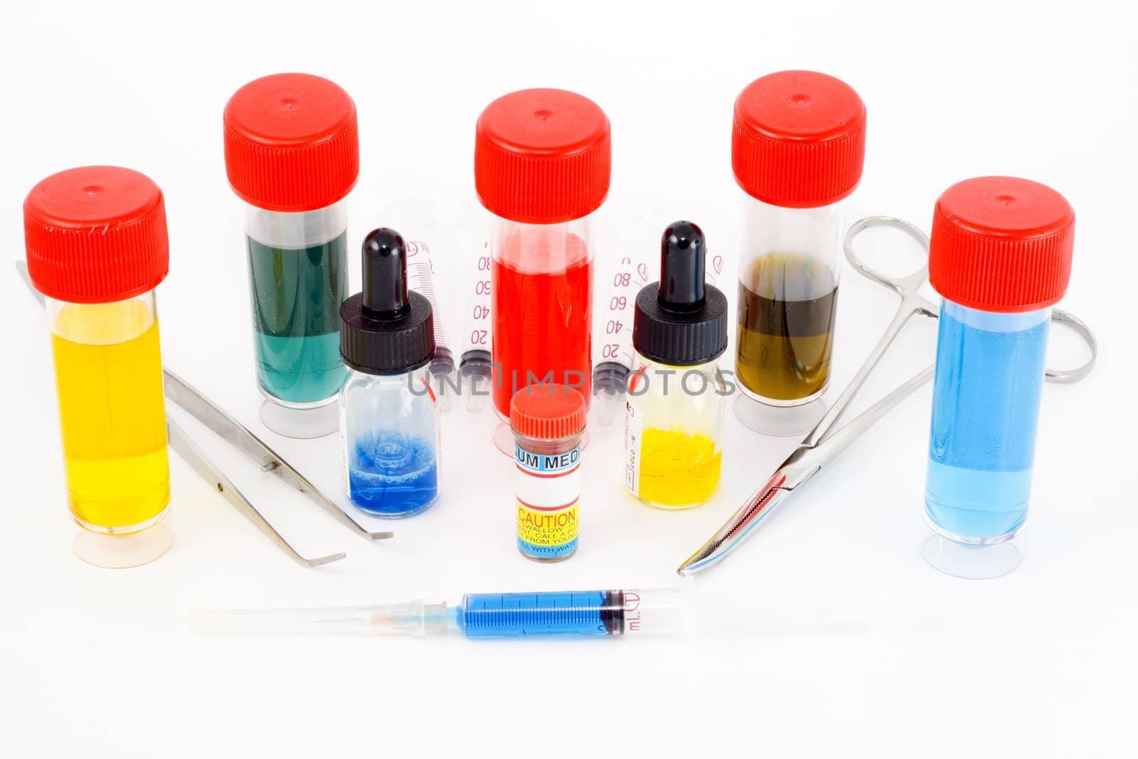 a set of test tubes and other laboratory equipment