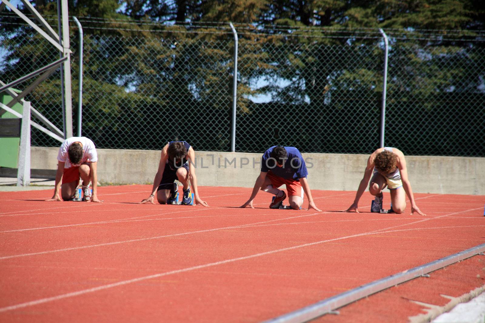 atlhetics outdoor in sport stadium