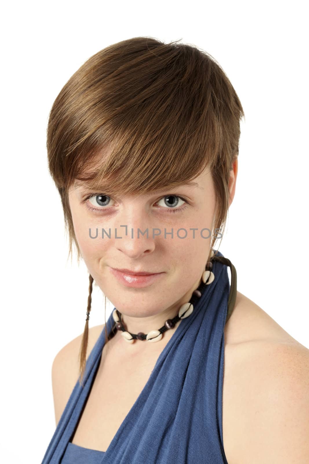 portrait of a young short haired woman 