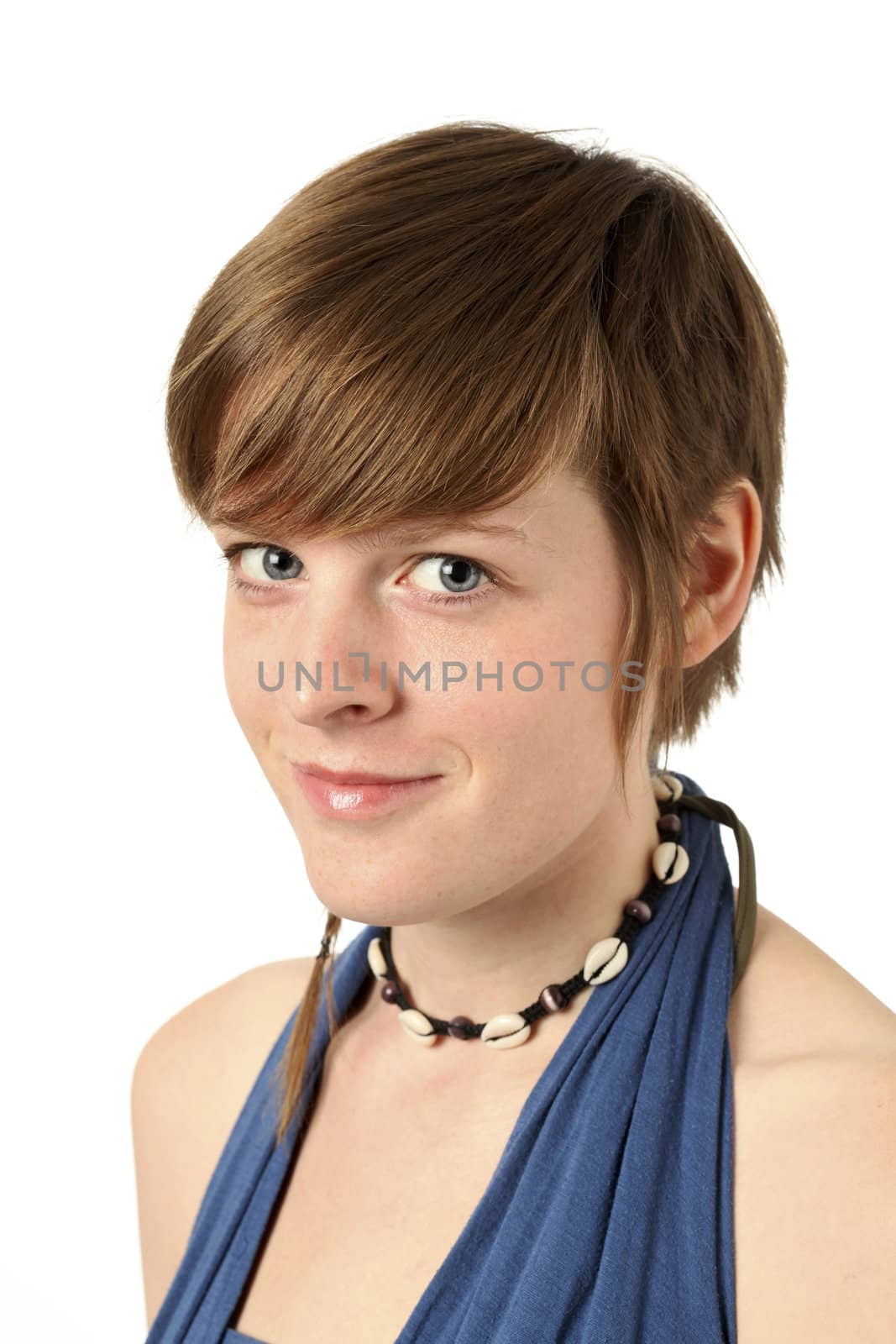 portrait of a young short haired woman 