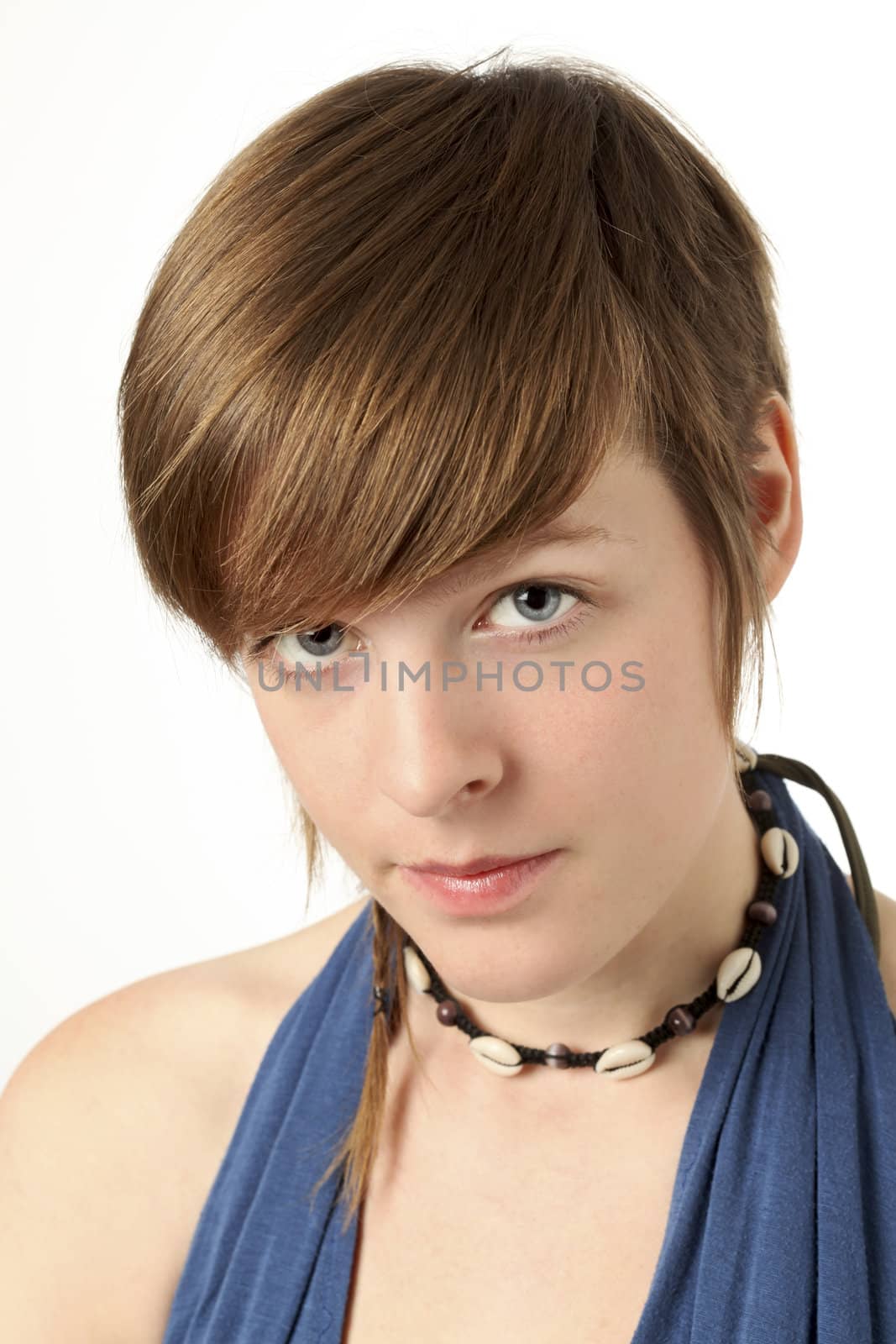 portrait of a young short haired woman 