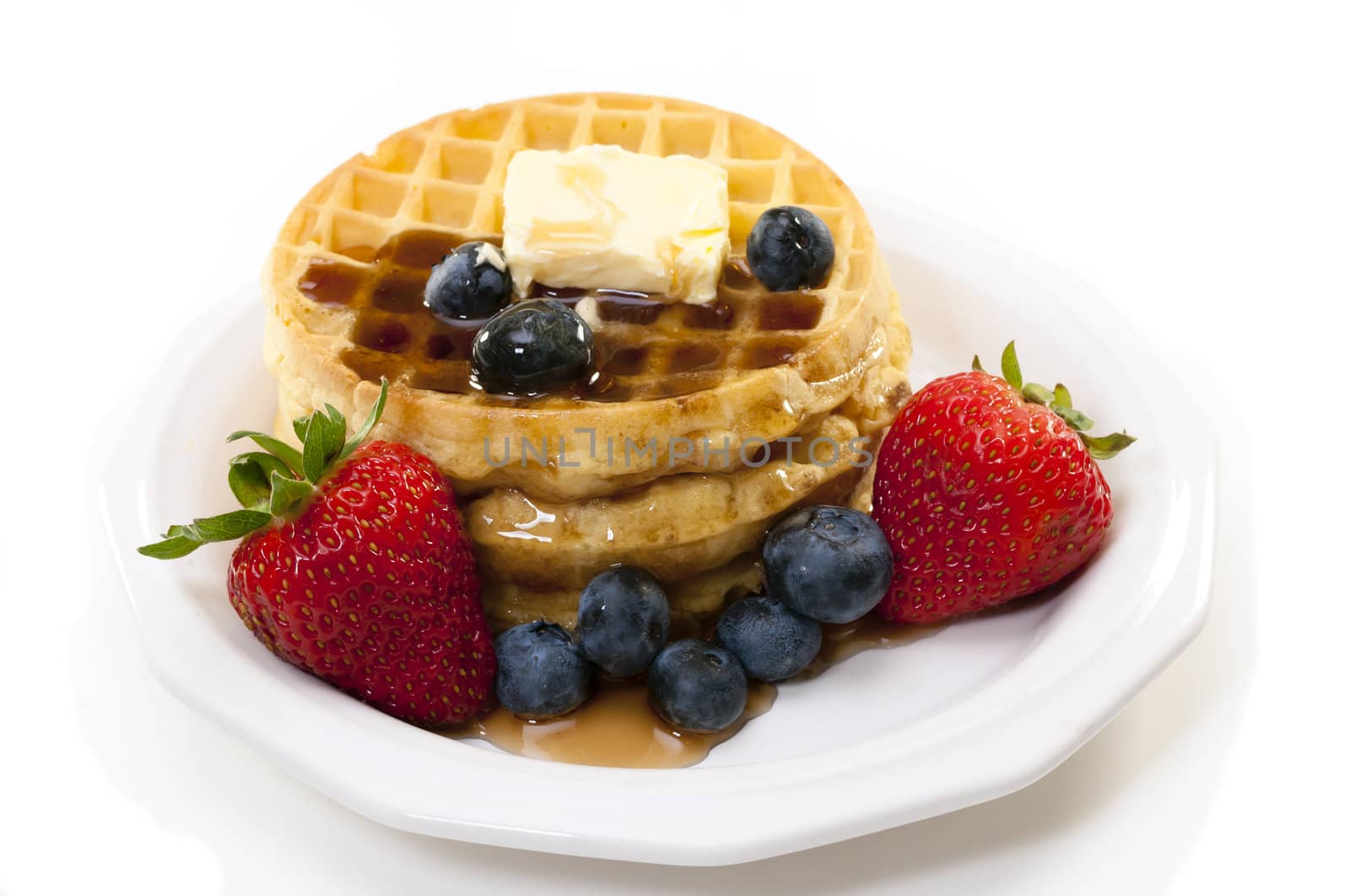 Breakfast with Waffles and Fruit by dehooks