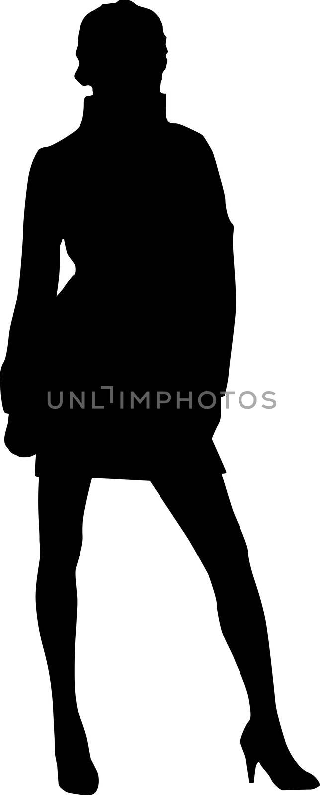 Vector image - Silhouette of Fashion Girl