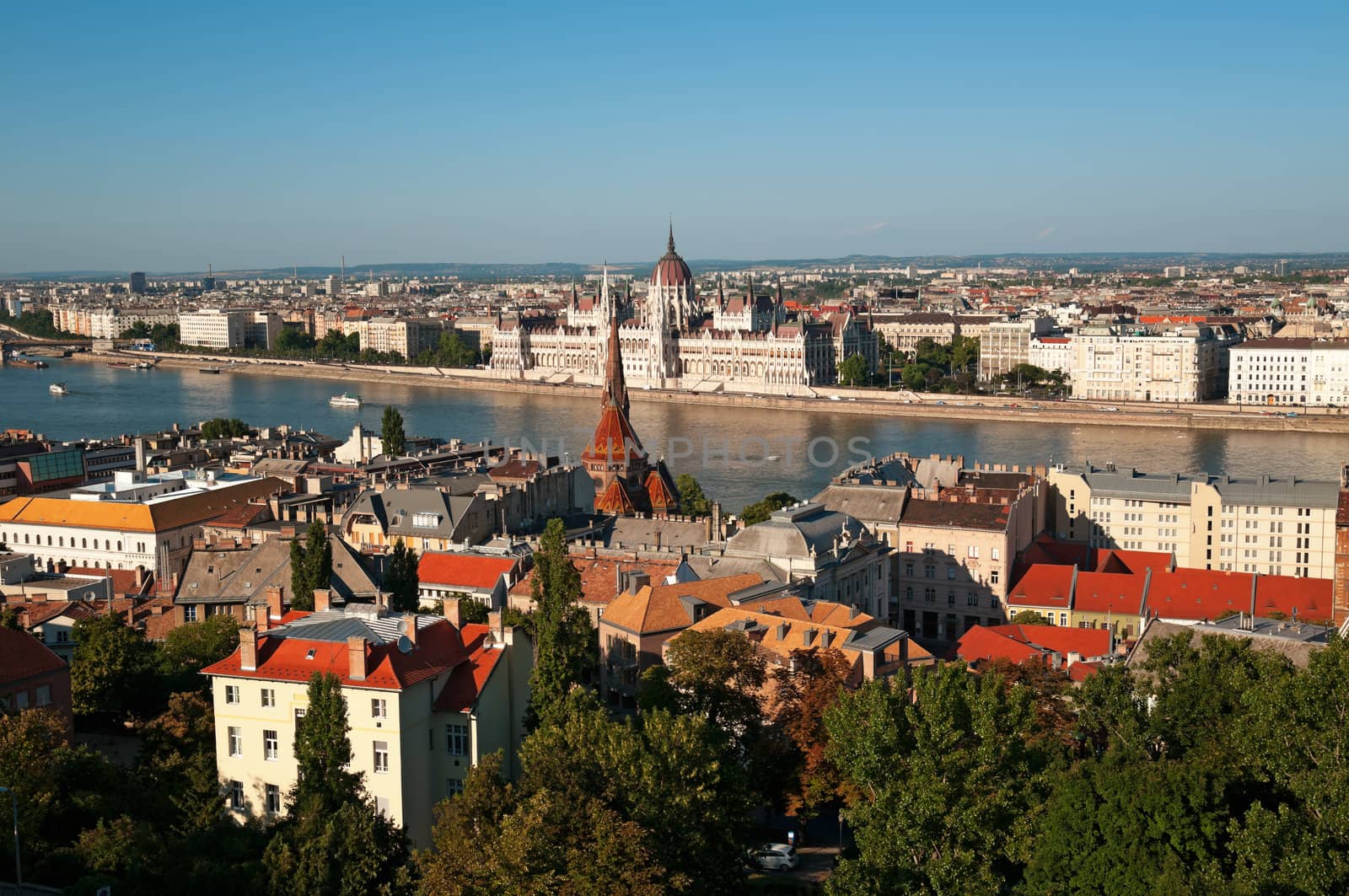 Hungarian Parliament view from Buda Castle Fishermen's Bastion