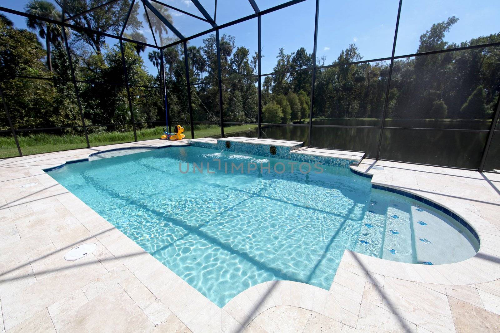 Swimming Pool with Lake View by quackersnaps