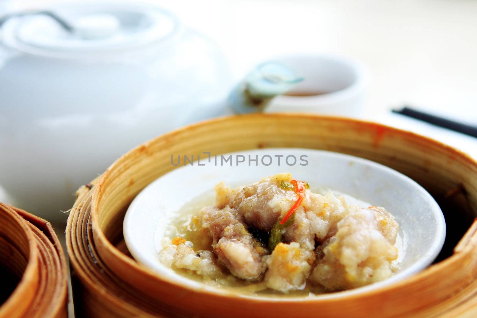 chinese dim sum, focus on the food .