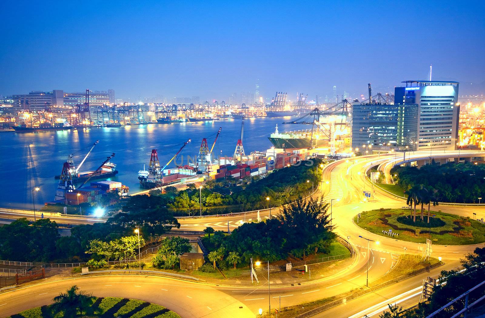 urban area dusk