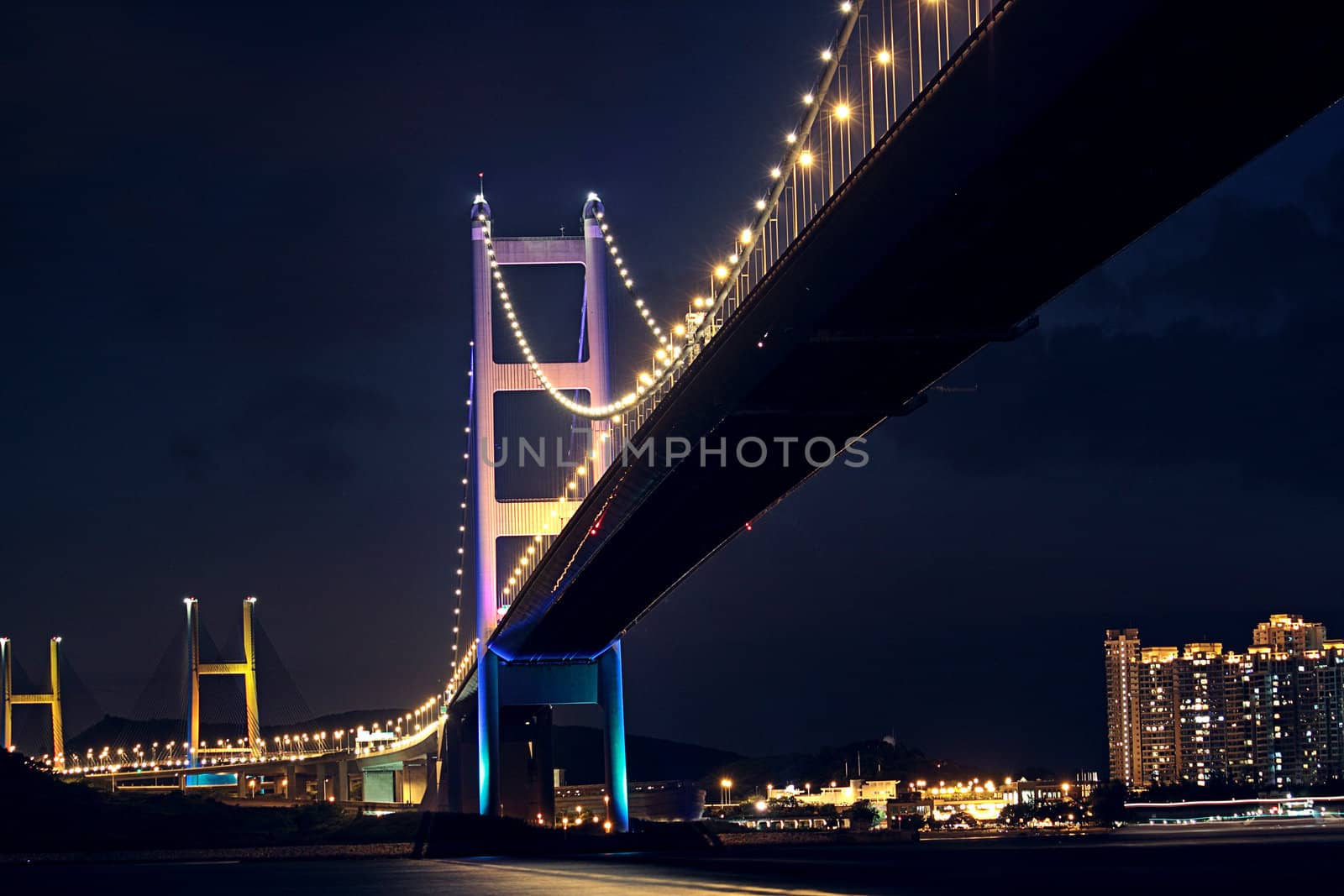 bridge at night, Tsing ma bridge