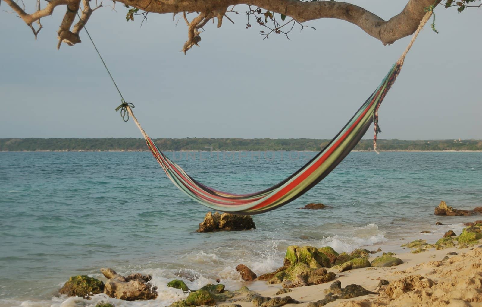 Relax in a hammock on White Sands beach, Colombia