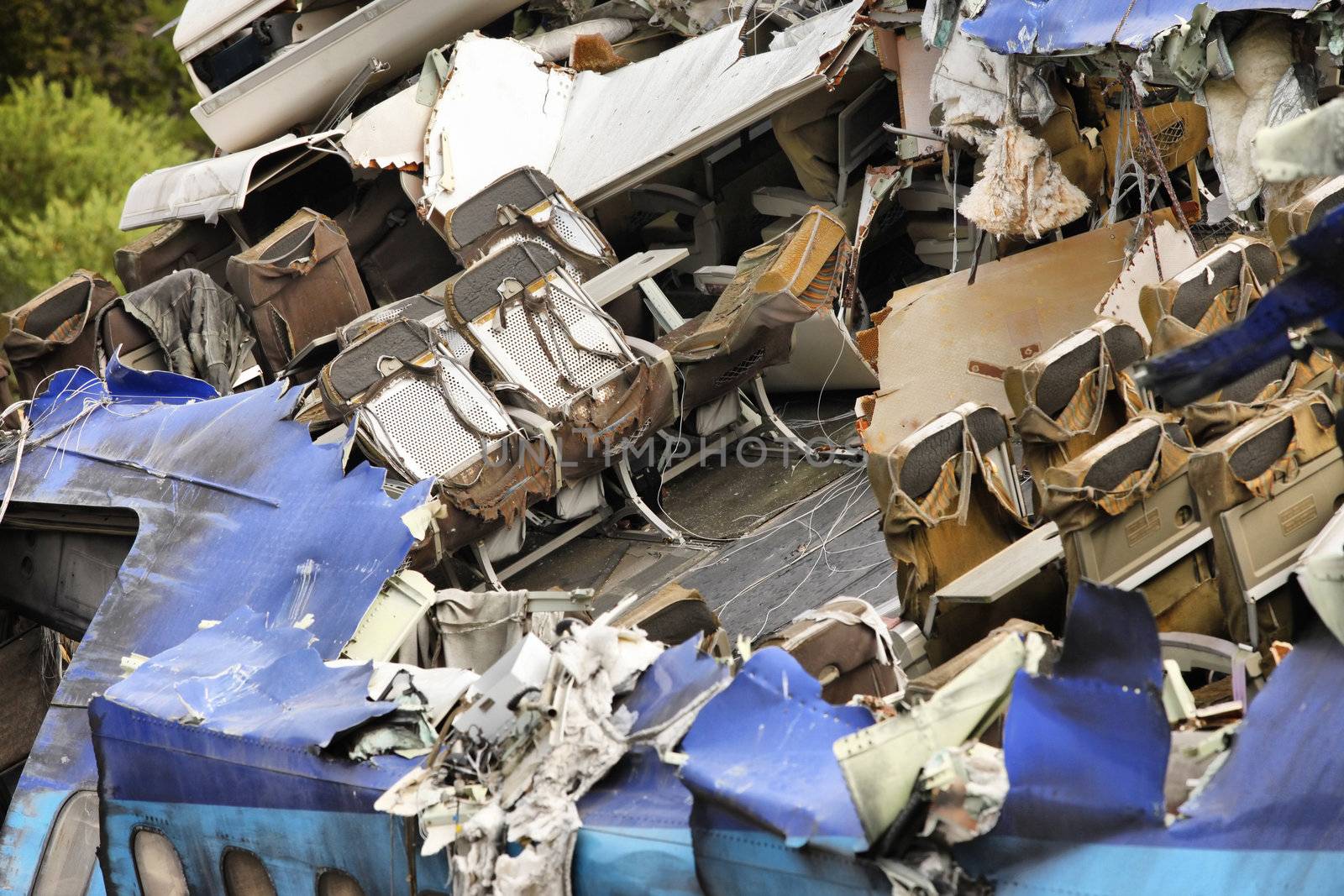 Airplane crash, scene from the movie