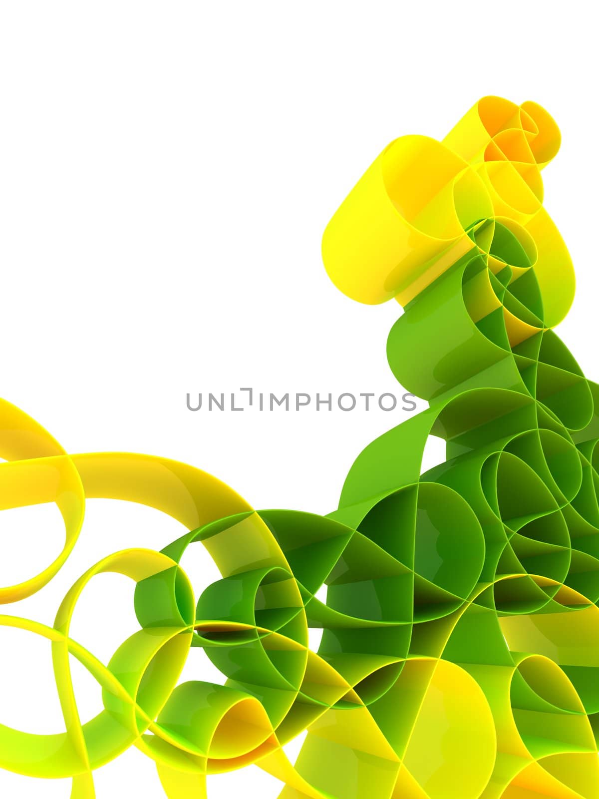 abstract green 3d background on a white background