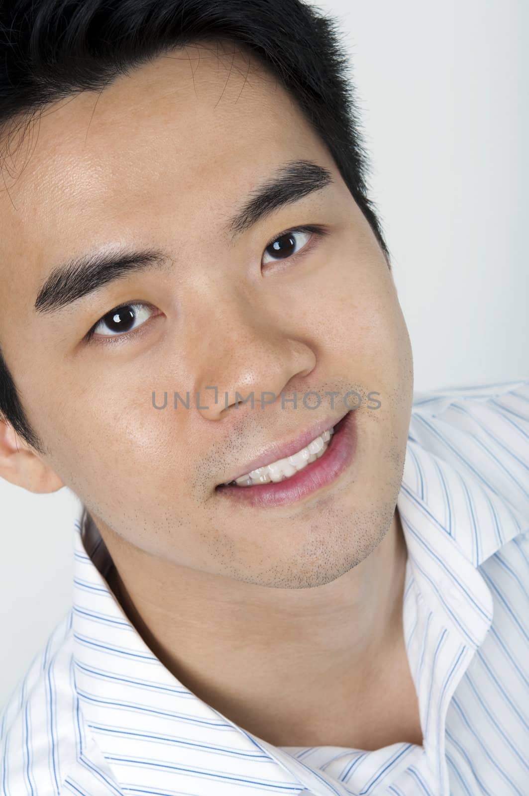 Close up on good looking Asian male