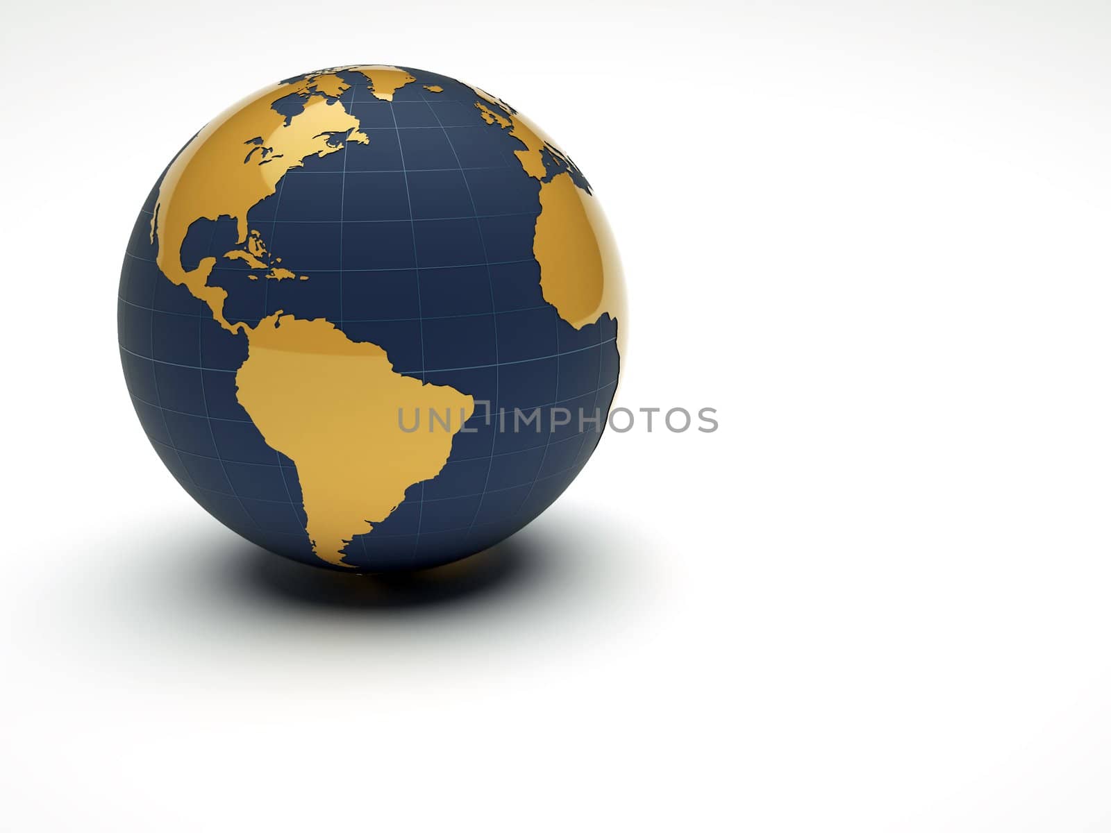 3d earth on white background