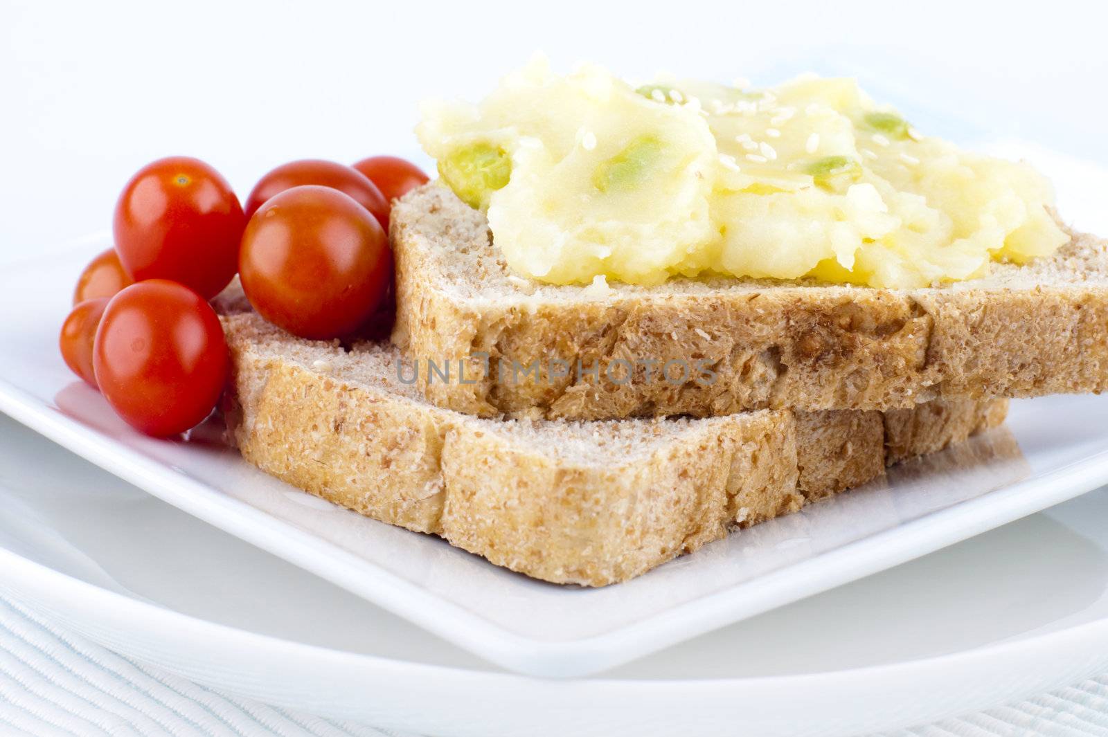 Closeup Wholewheat Healthy sandwich breakfast