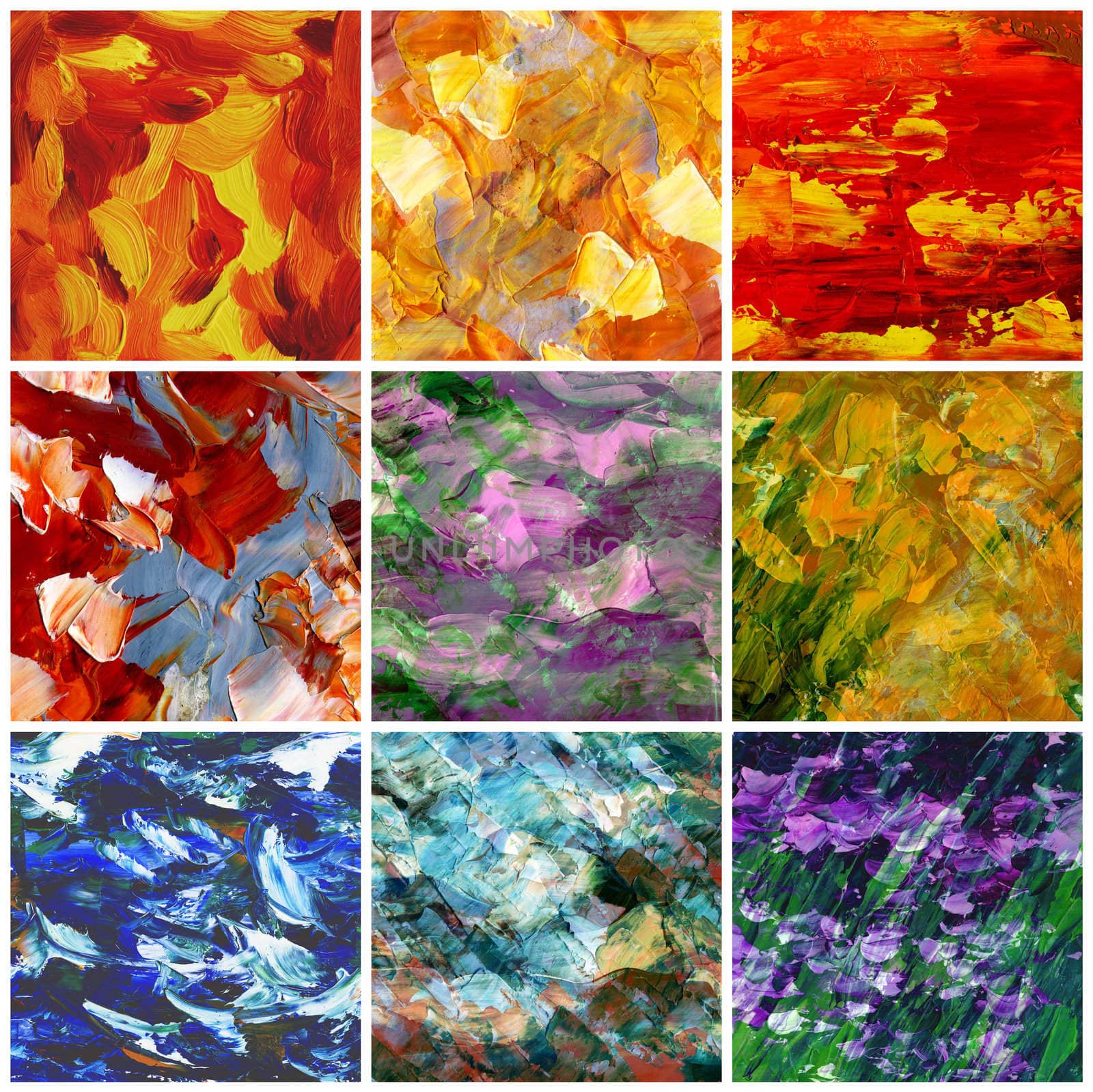Abstract backgrounds, oil paints, set by alexcoolok