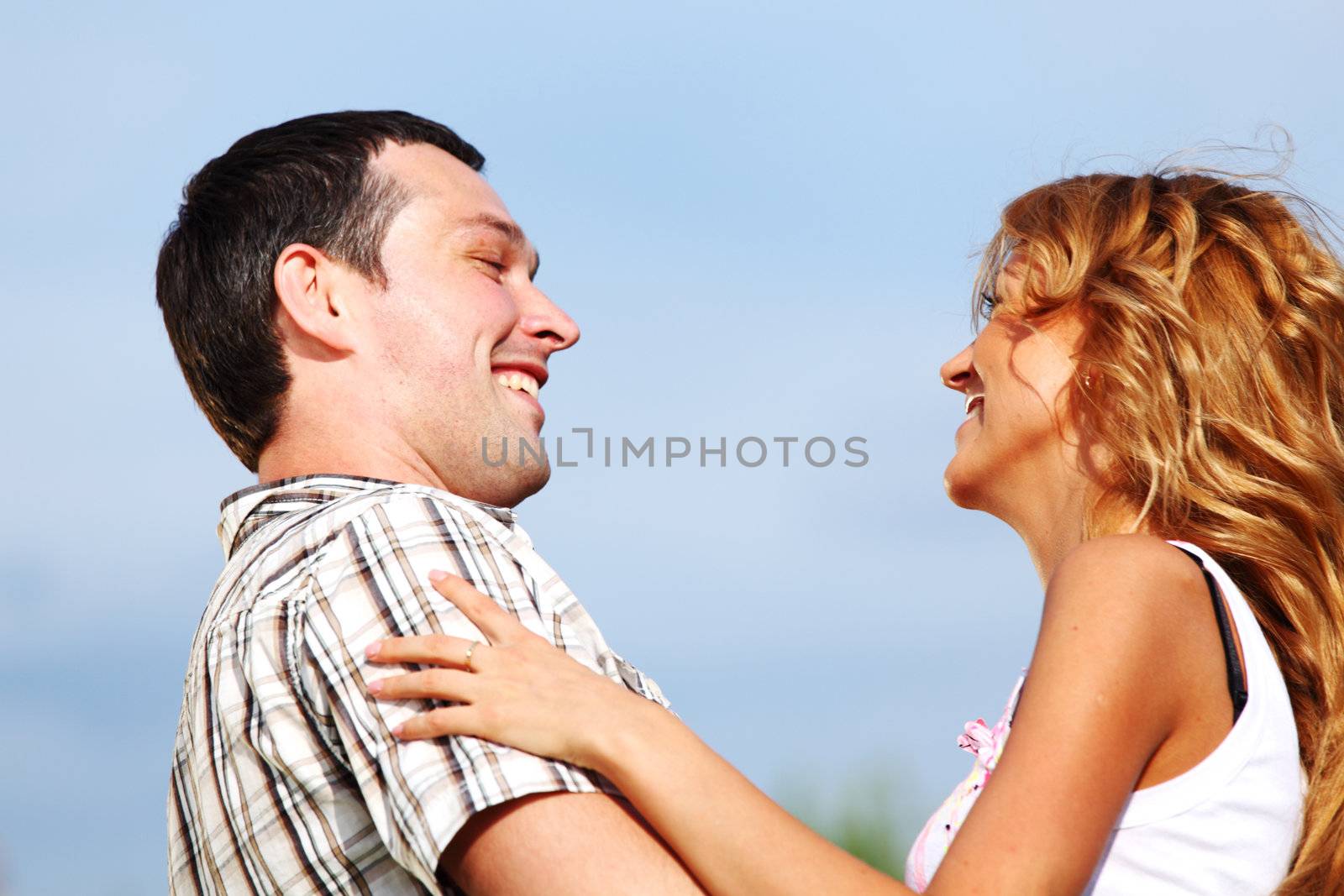 man and woman dance in the sky