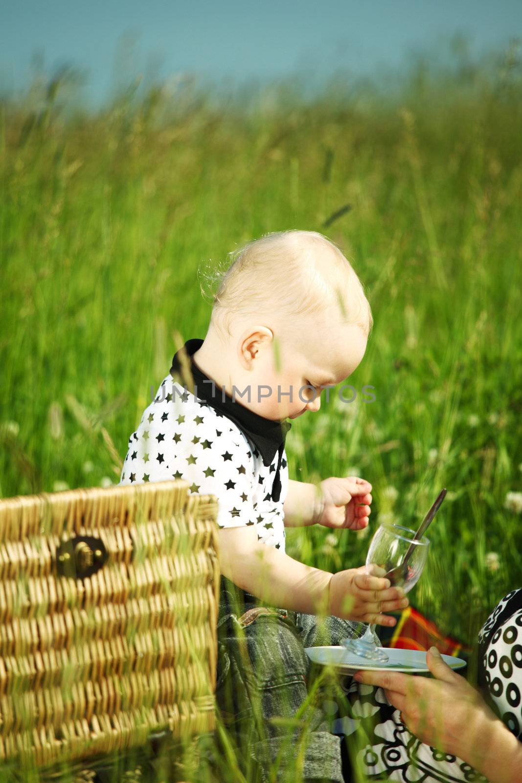 family picnic mother and child