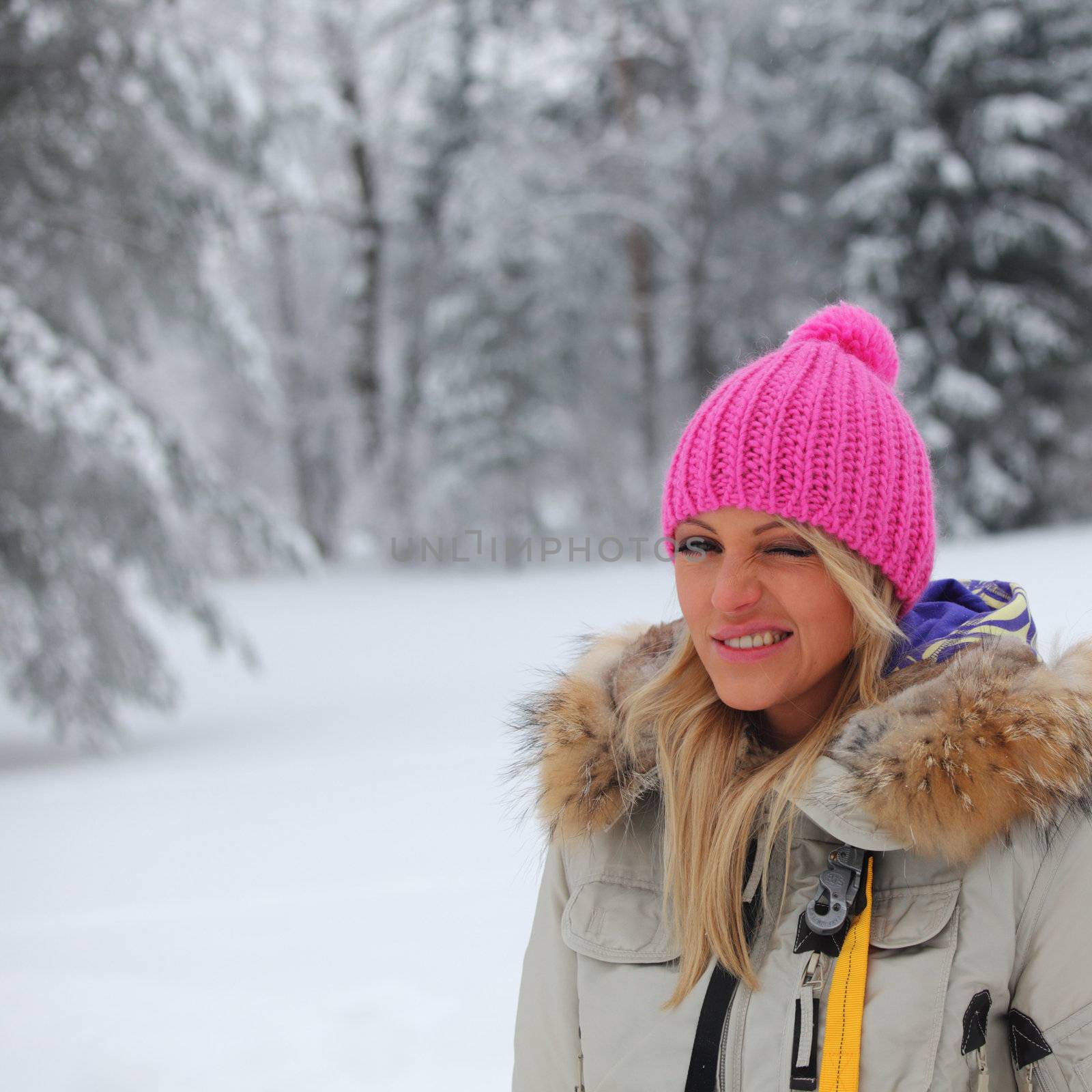 woman in winter park by Yellowj