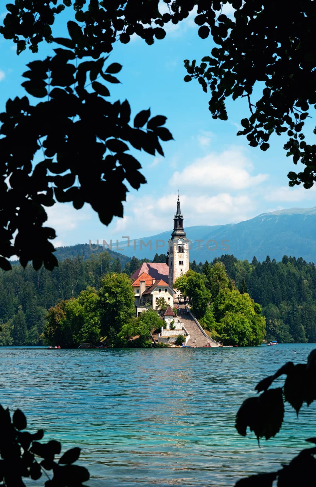 View of  St. Mary´s Church of the Assumptionon in Bled