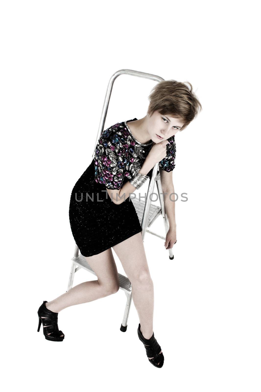 Model on Step-ladder by vanell