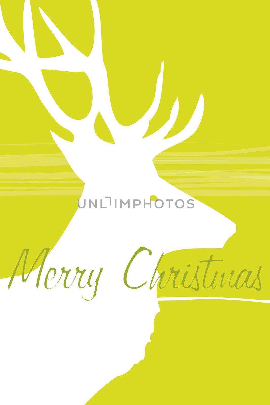 An image of a nice green christmas deer card