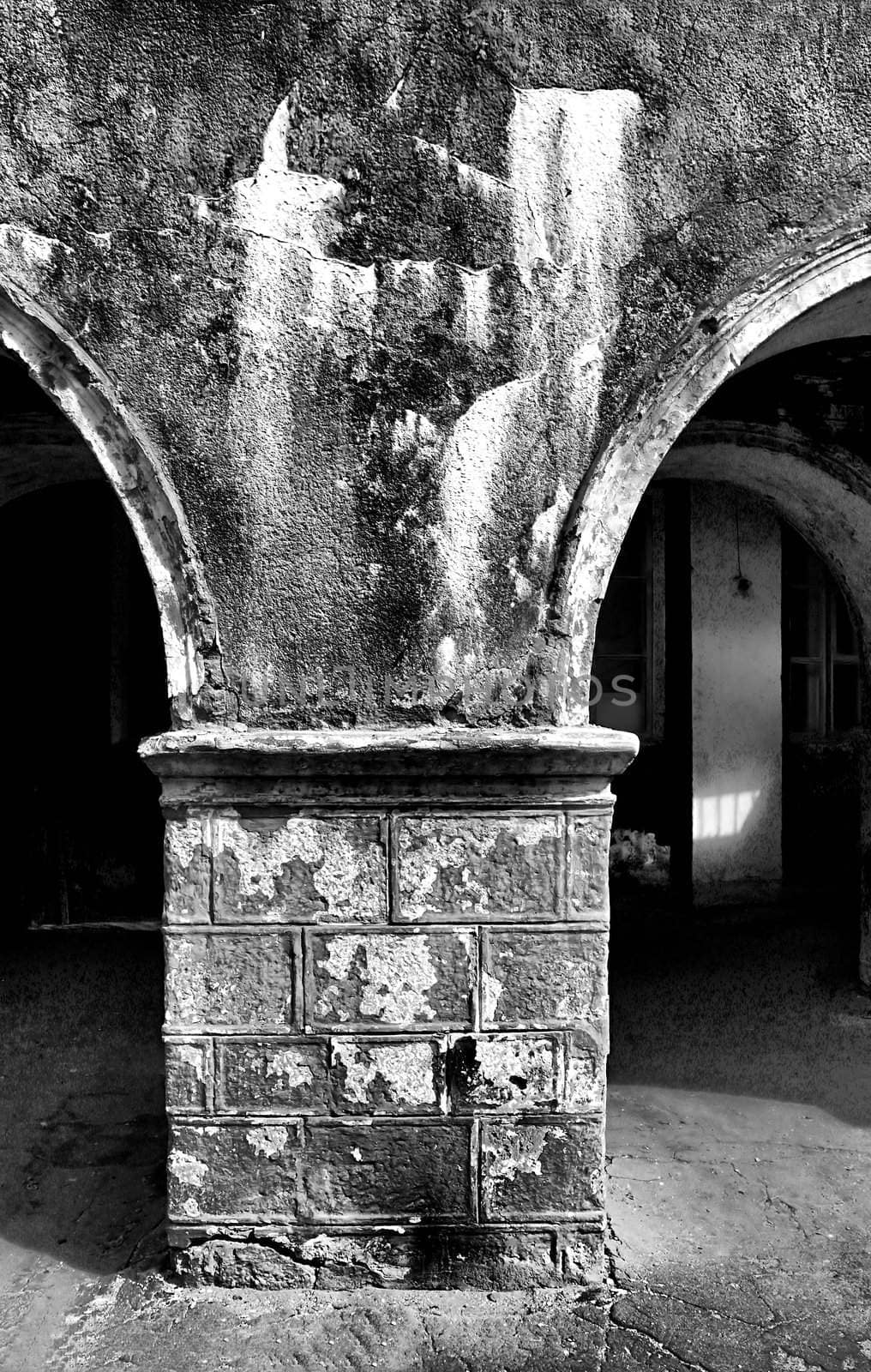 pillar of the old building