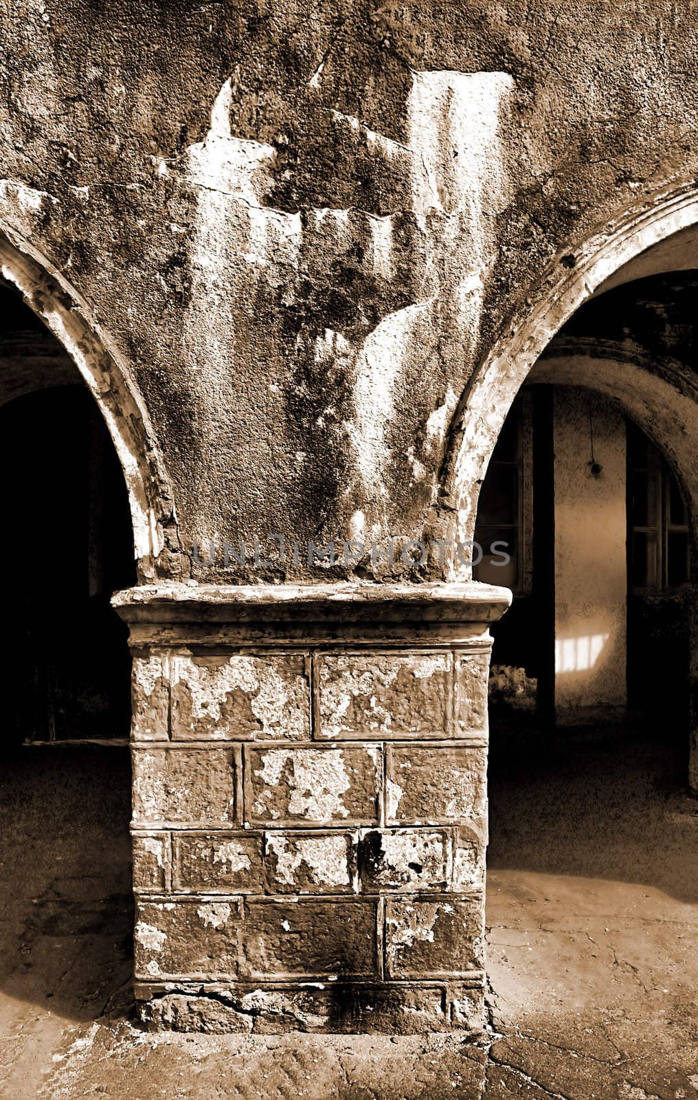 pillar of the old building