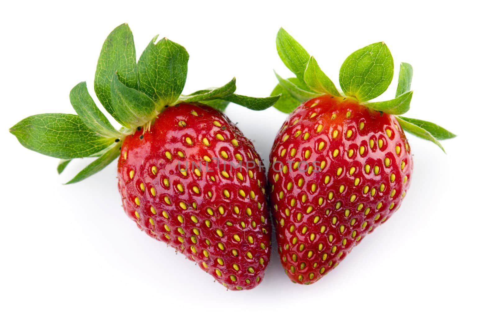 Fresh Isolated Strawberries in love shape