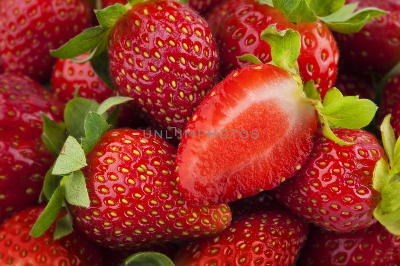 Fresh Ripe Perfect Strawberries Full Frame Background