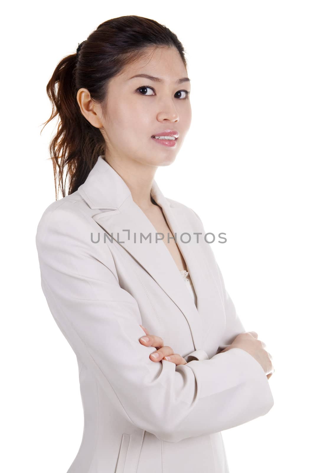 Asian Educational/Business woman on white background