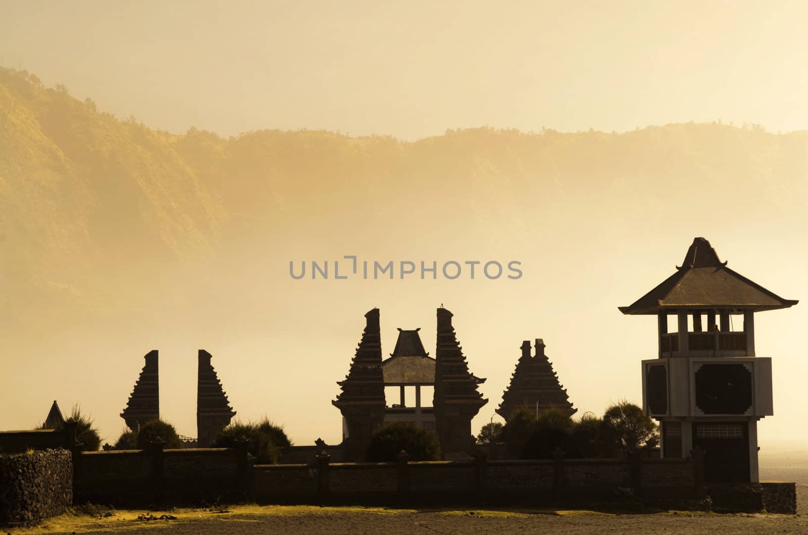 Pura Luhur Poten temple. Sea of sand, Tengger massif, East Java, Indonesia