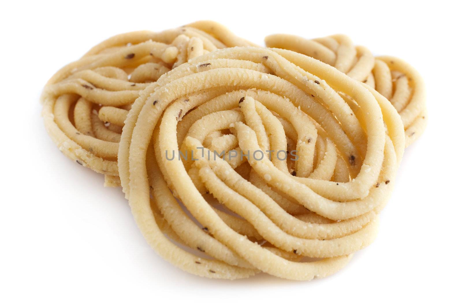 Murukku is a savoury snack popular in India and Sri Lanka. 