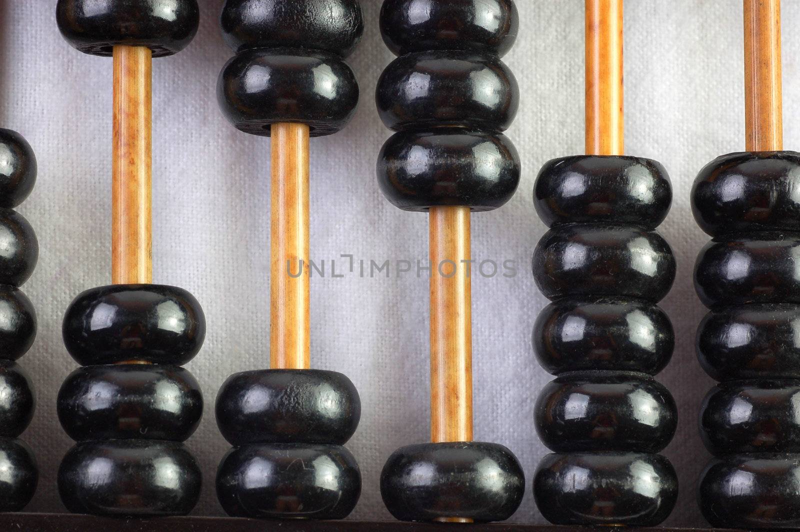 Closeup of a vintage abacus. 
