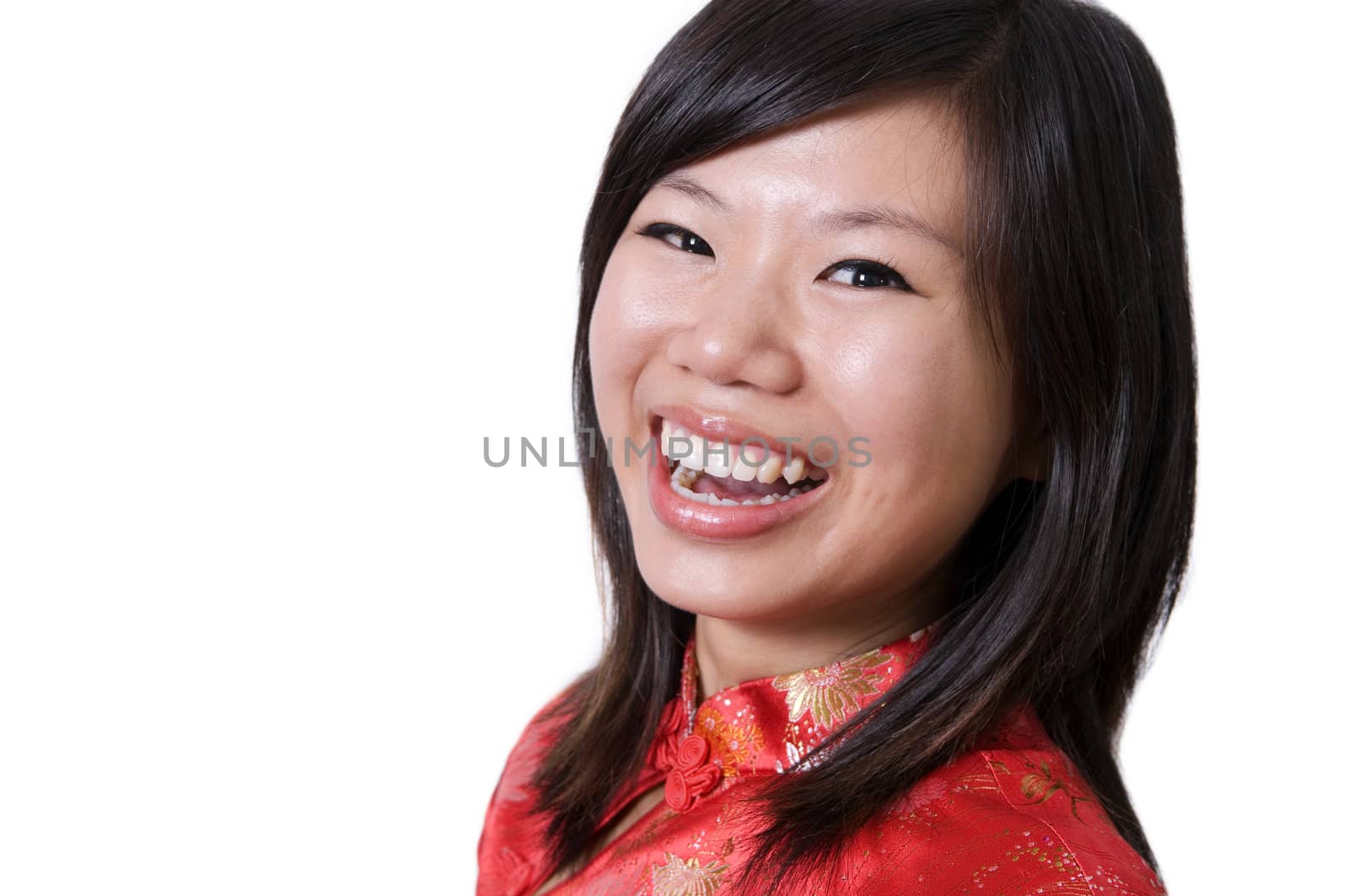 Young Asian girl having a great smile.

