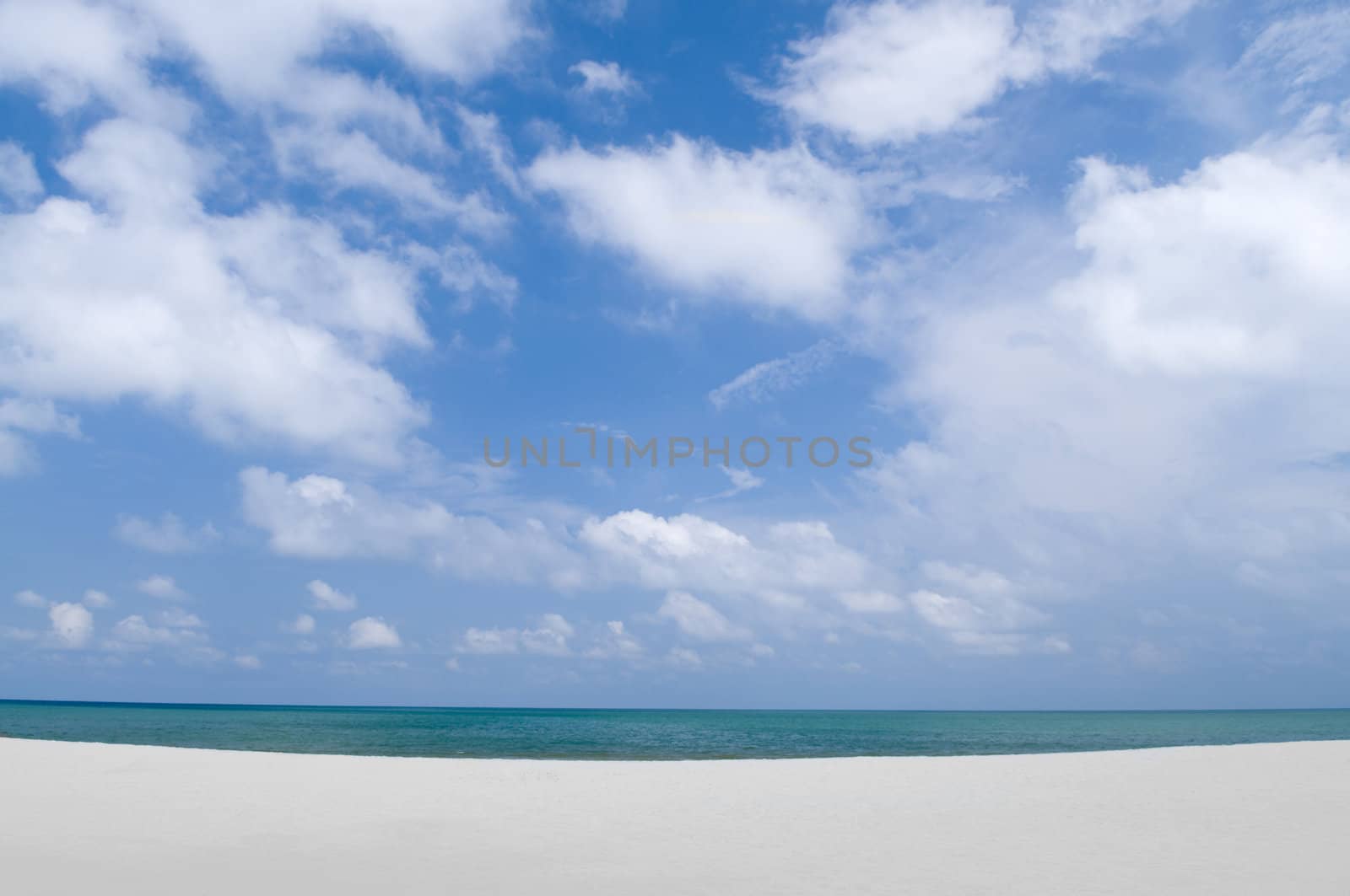 Beautiful Empty Tropical beach background, with blue sky. 