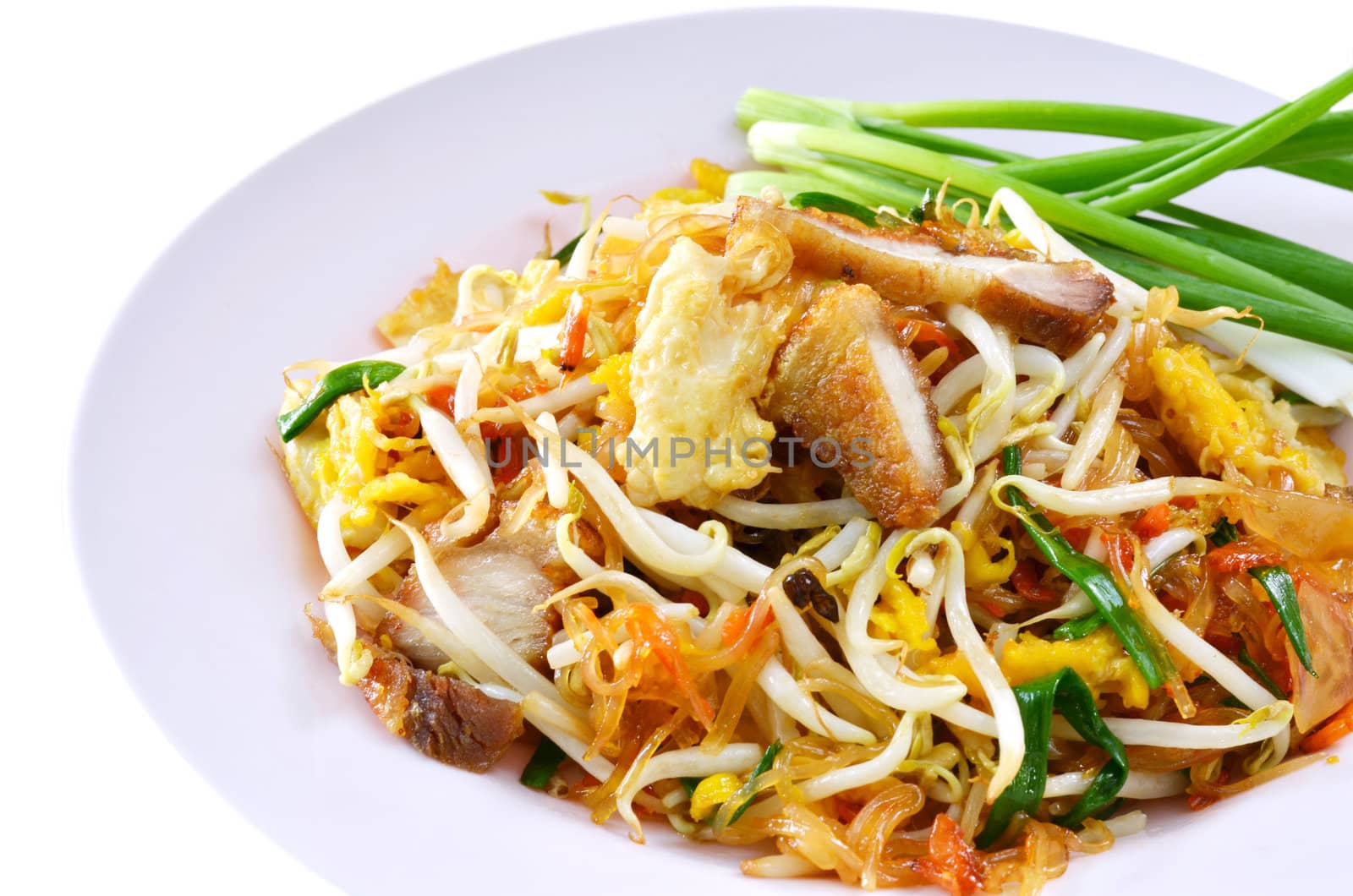 favorite Thai cuisne , Thai food Pad thai , Stir fry noodles with crispy fork