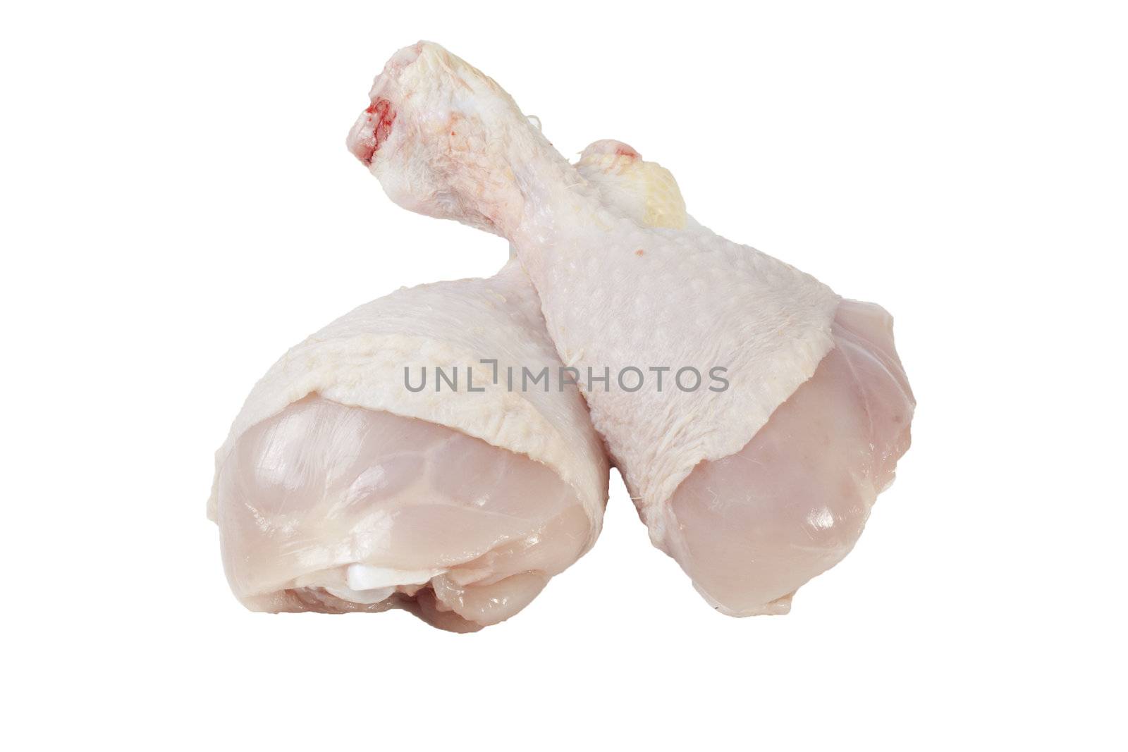 two chicken leg isolated on white background