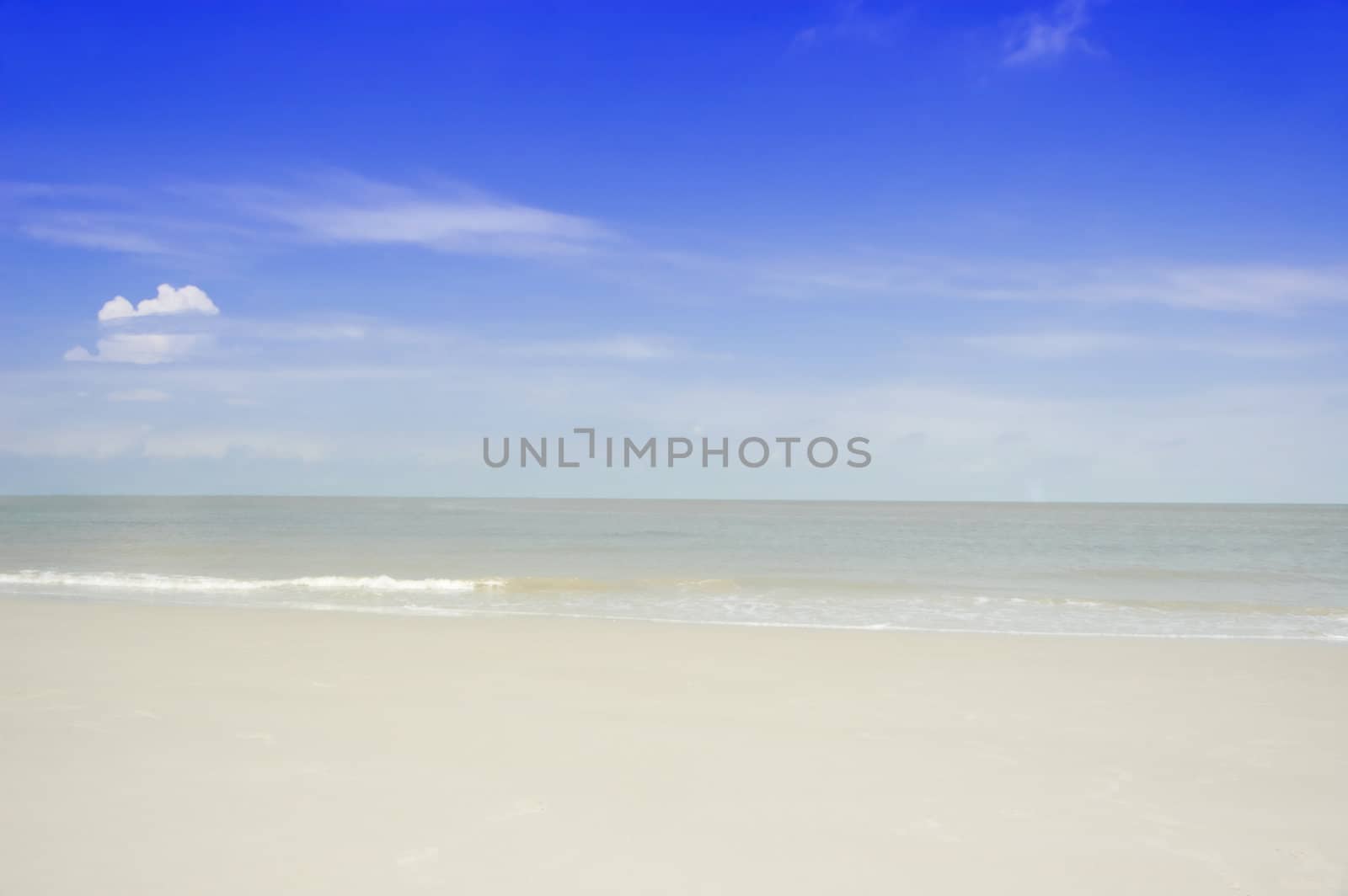 Beautiful Tropical beach background, with blue sky. 