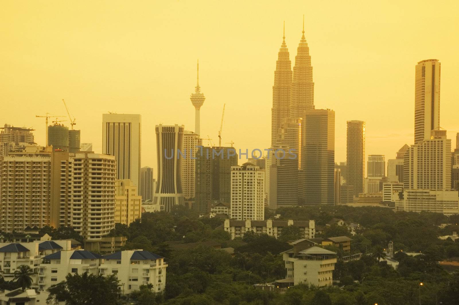 Kuala Lumpur city at dusk, Malaysia 
