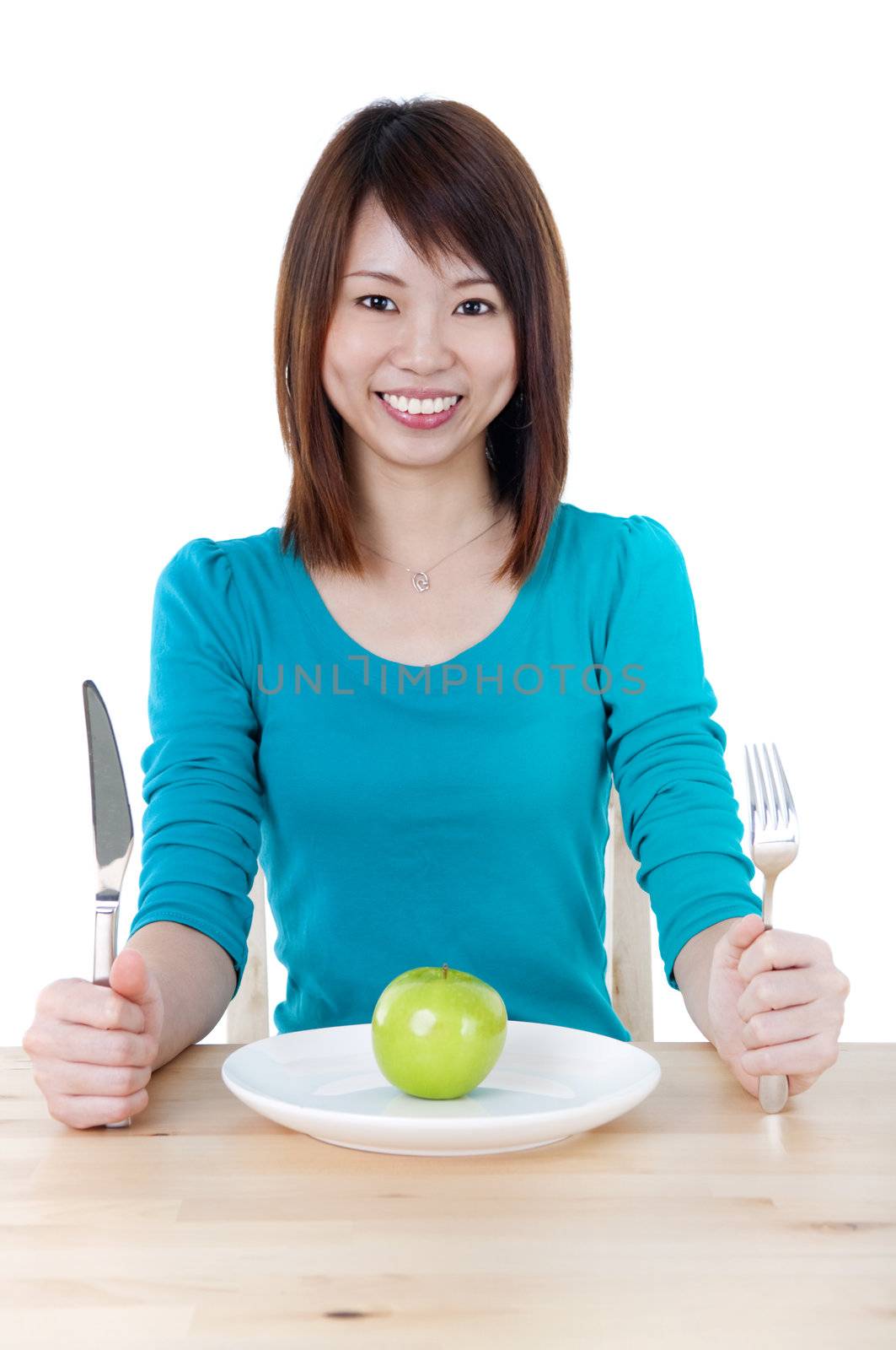 Healthy Eating Concept. Isolated over white background.