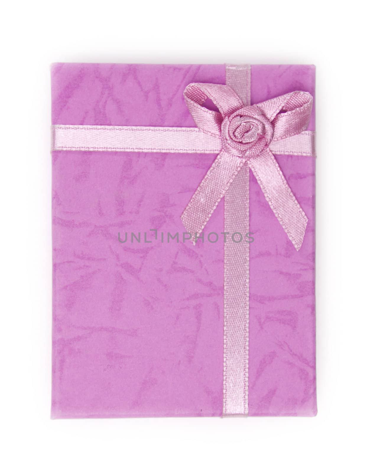 Pink gift box isolated on white 

