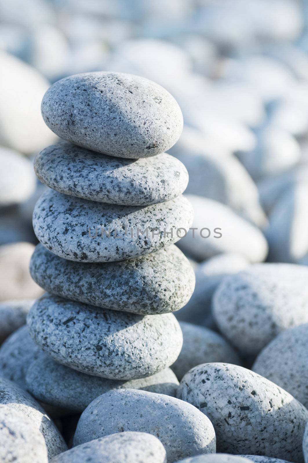 Pile of pebble Stones with back light.