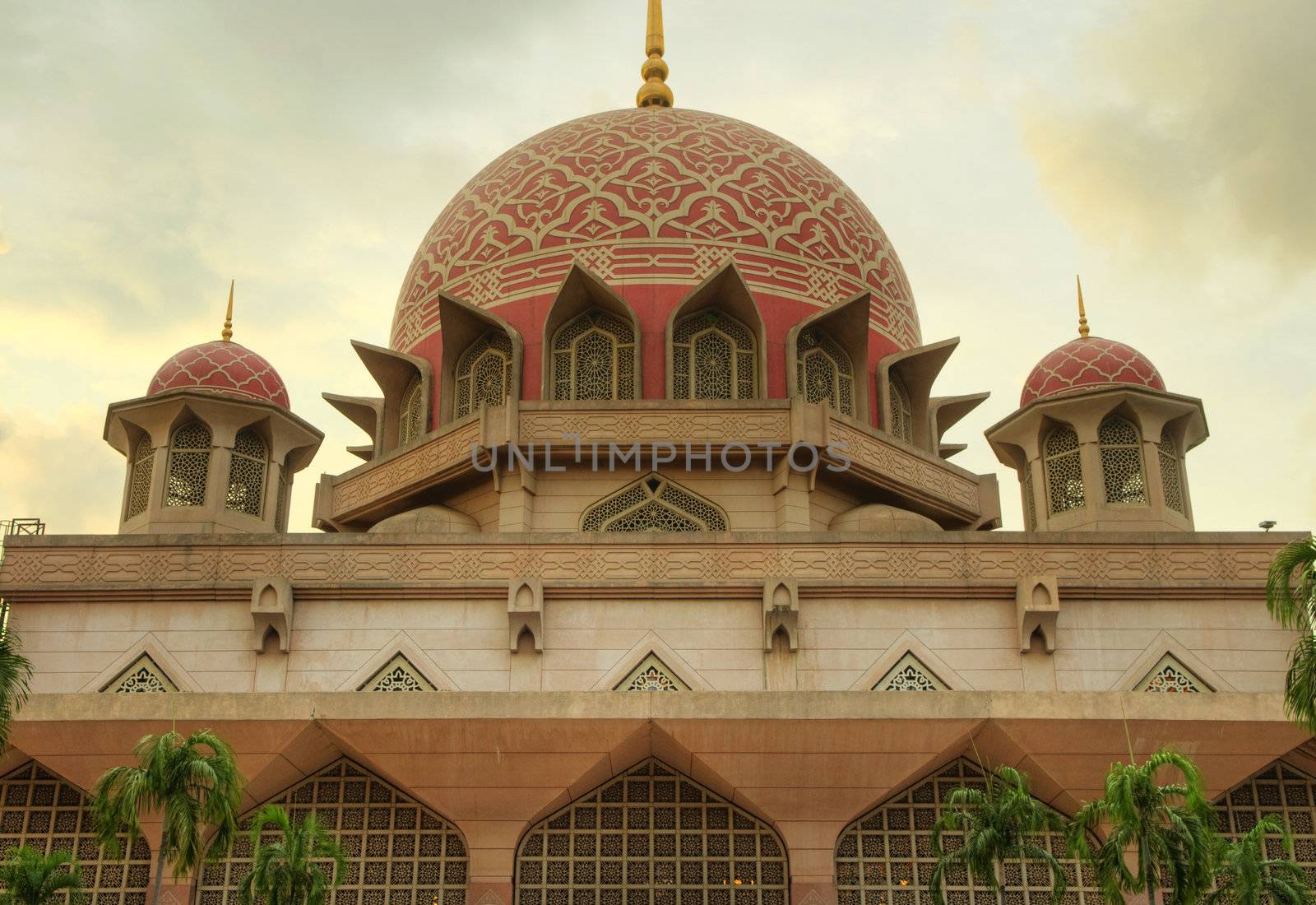 Putra Mosque Putrajaya Malaysia in sunset 