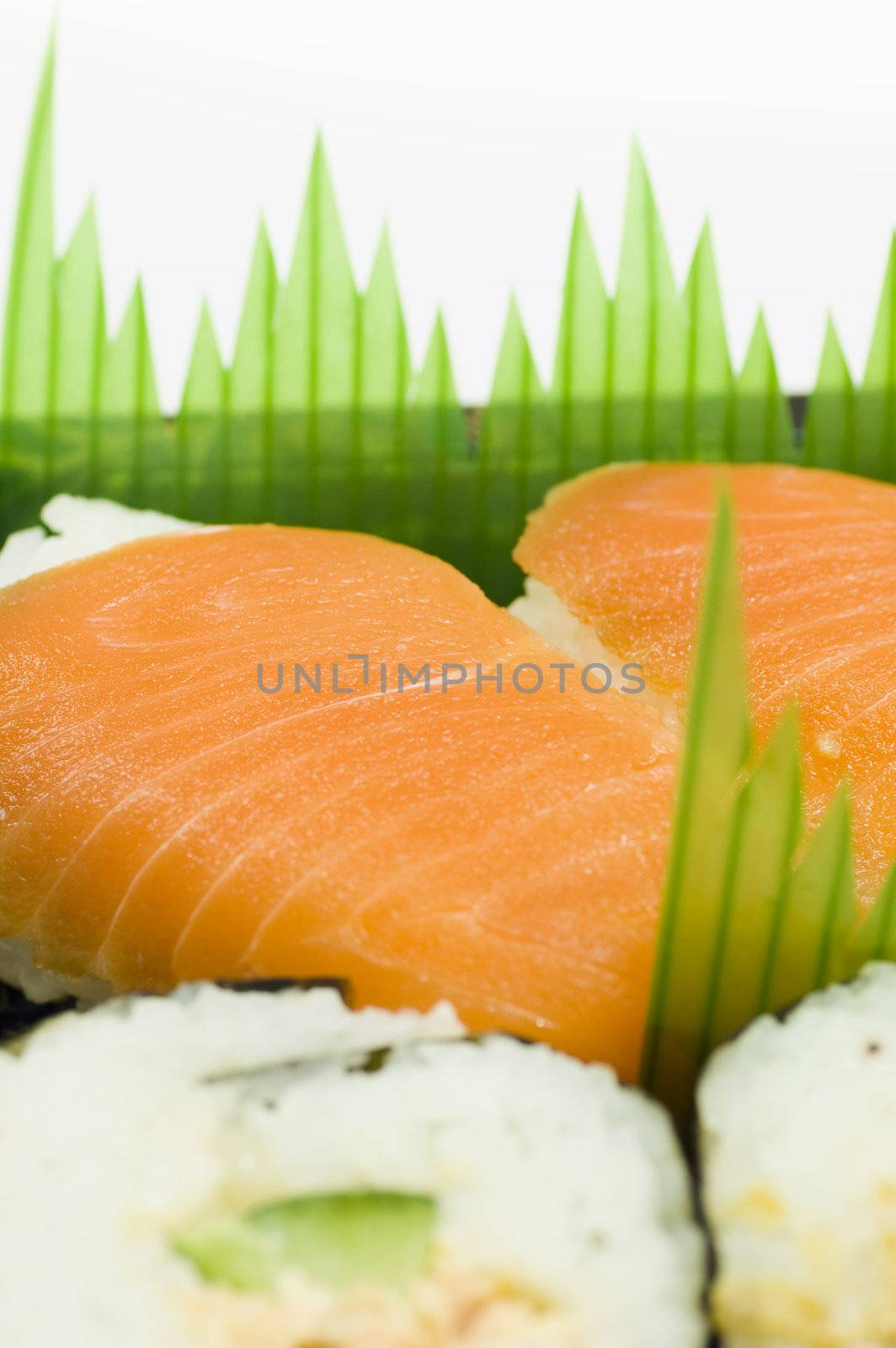 Japanese food isolated on white 
