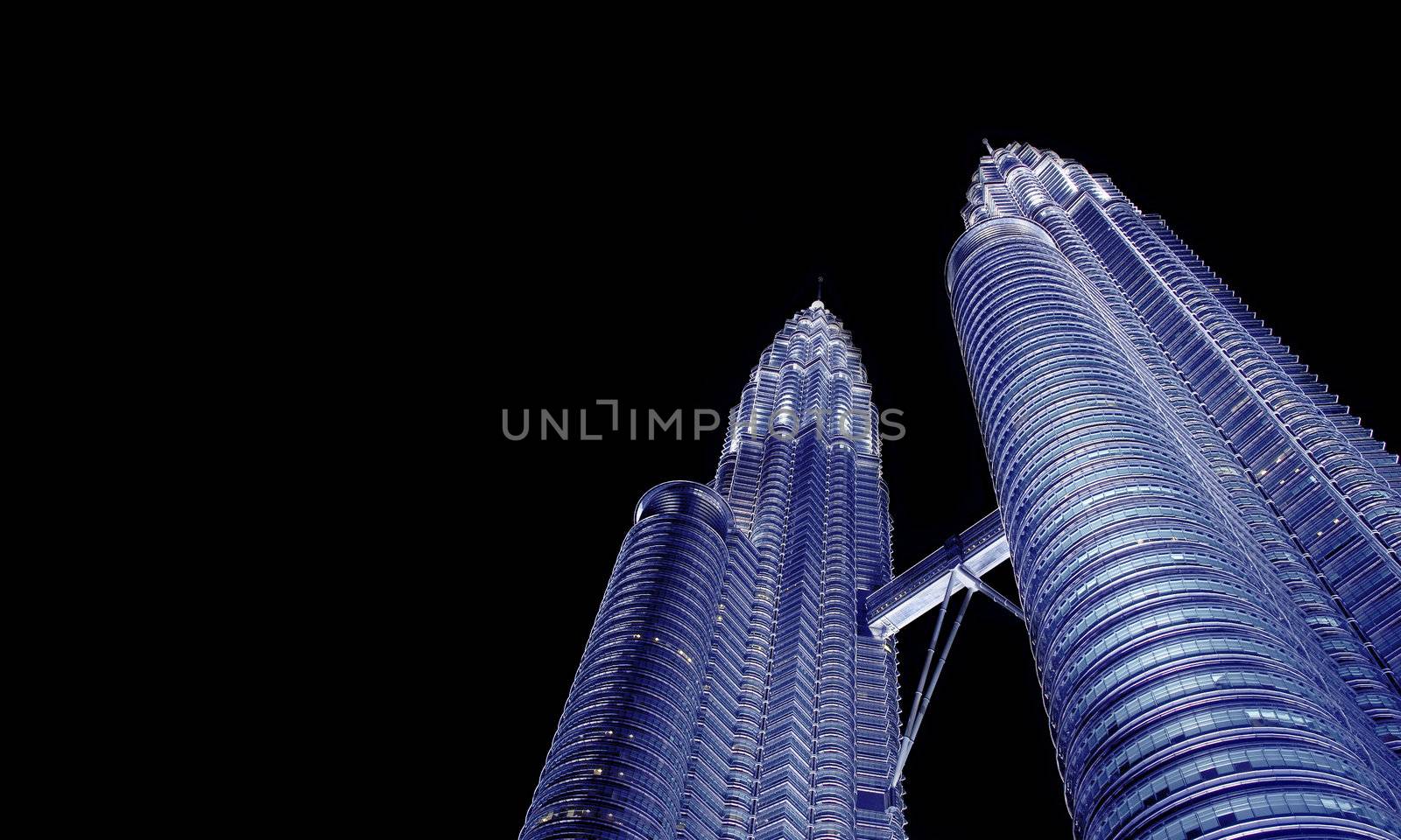 Night views of Petronas Twins Towers, Kuala Lumpur 
