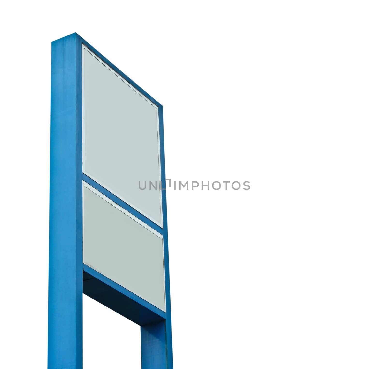 Blank billboard on white background