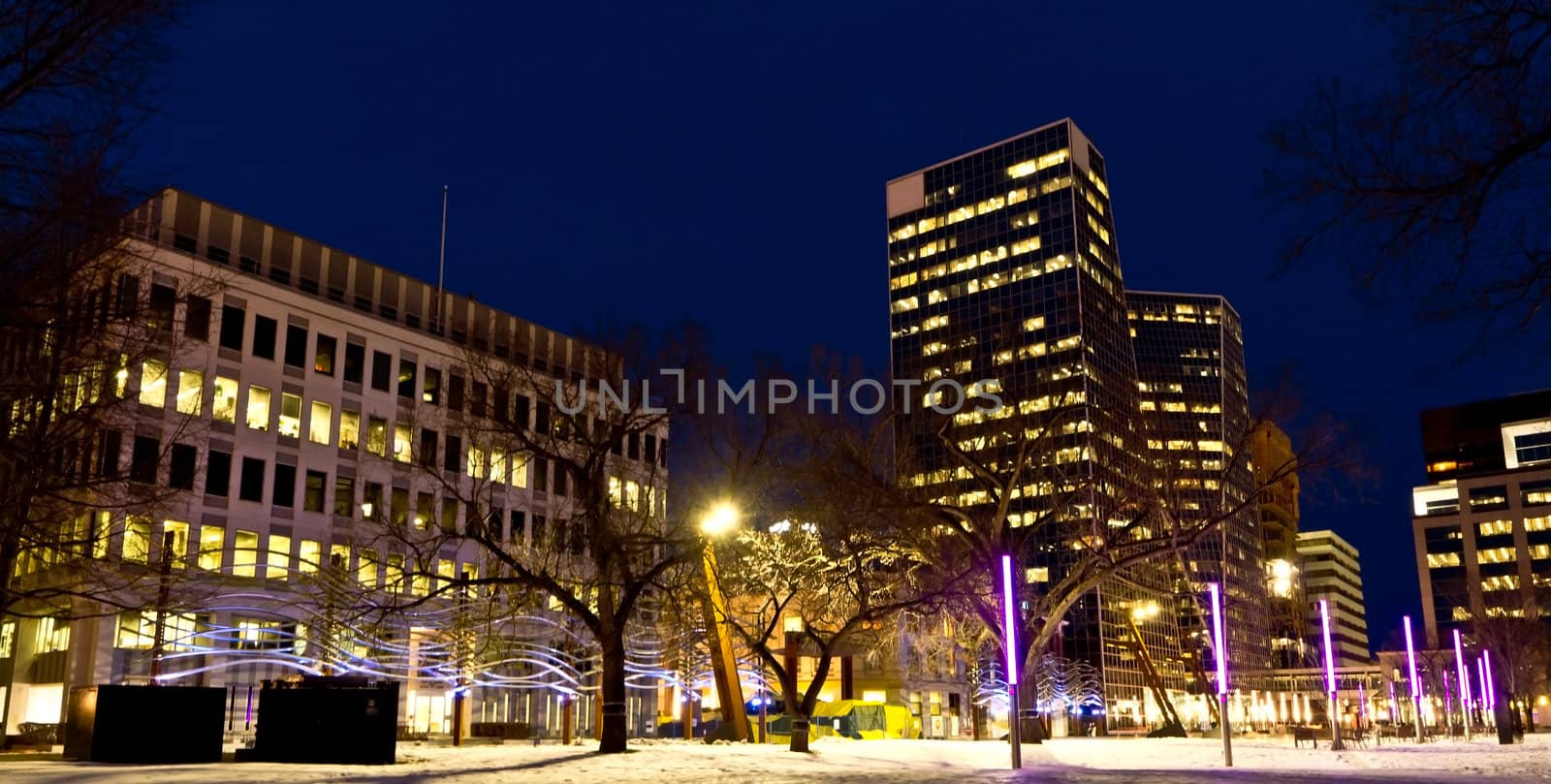 Downtown regina at night by derejeb