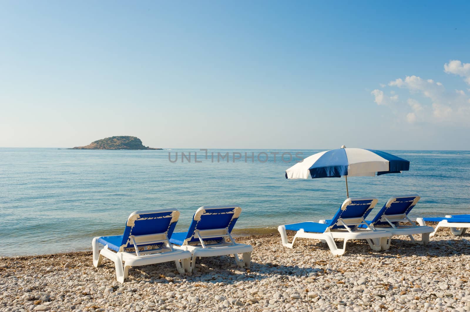 Idyllic early morning on a quiet Mediterranean beach